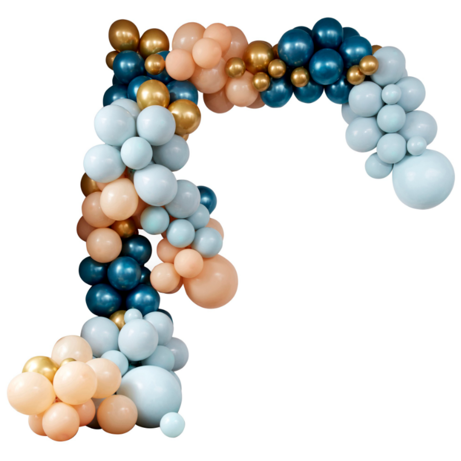 Pastel Peach, gold Chrome and Luxe Teal DIY Balloon Arch Kit