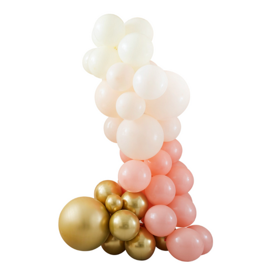 75pc Peach and gold DIY Balloon Kit.