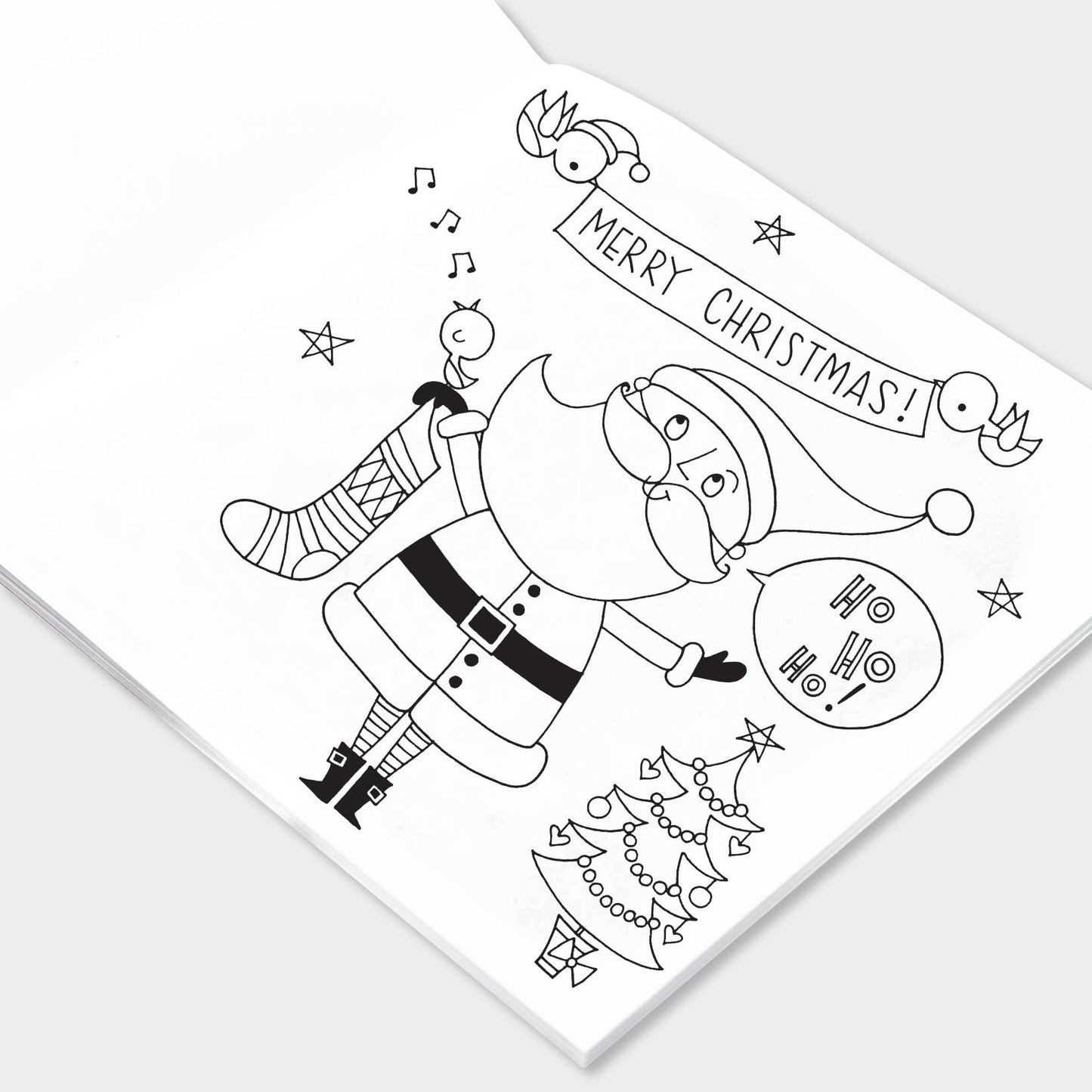 Children's Christmas Colouring Book - Santa Scene