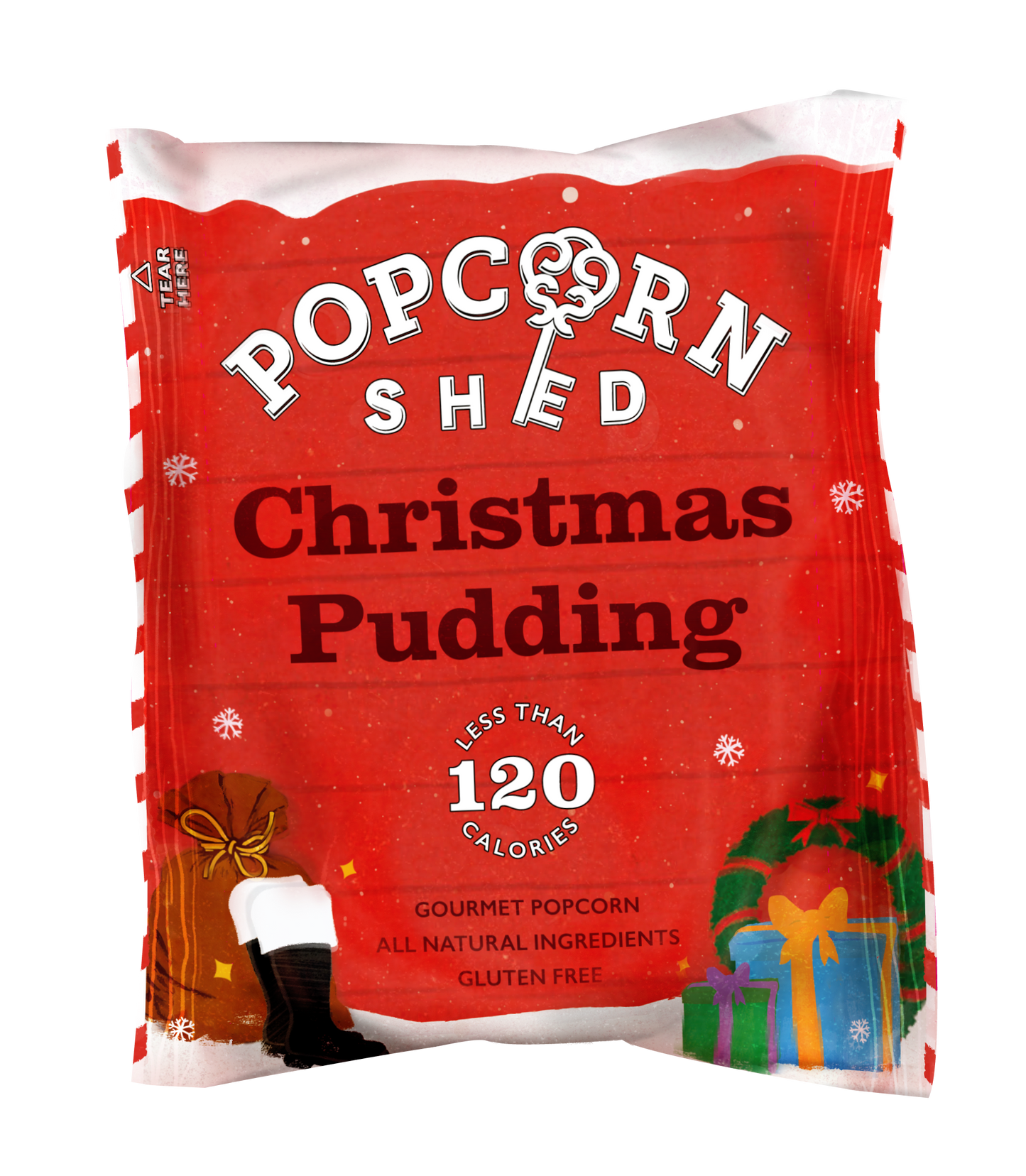 Vegan Christmas Pudding Gourmet Popcorn Snack Pack