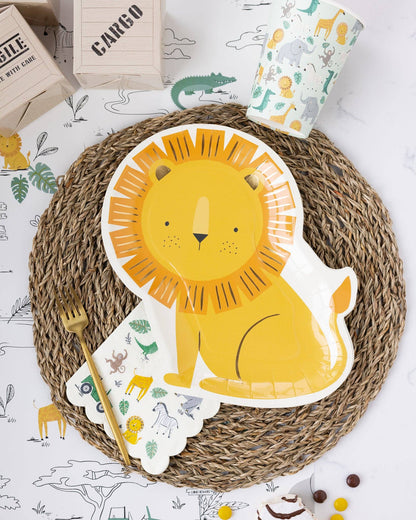 Safari Lion Shaped Paper Plate