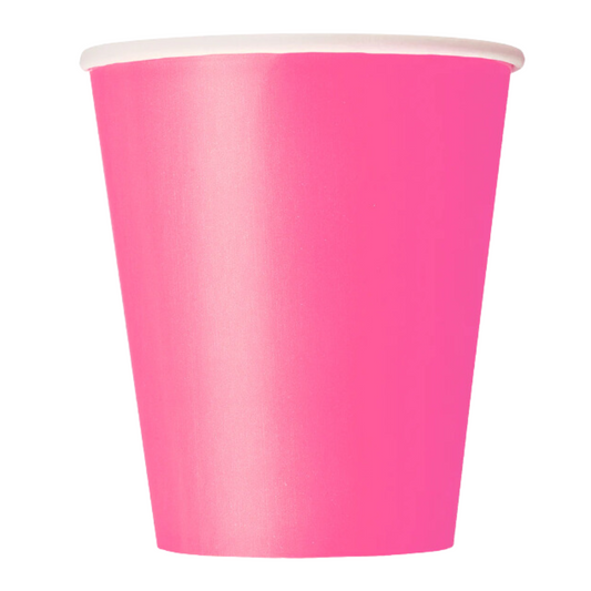Hot Pink Paper Cups. 