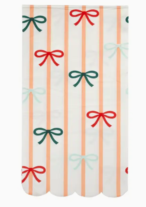 Bows and Stripes Scalloped Dinner Napkin