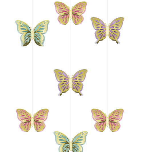 Butterfly Shimmer Hanging Honeycomb Decorations