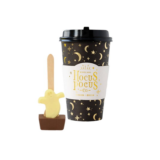 Hocus Pocus To-Go Cups with Spooky Hot Chocolate Spoons