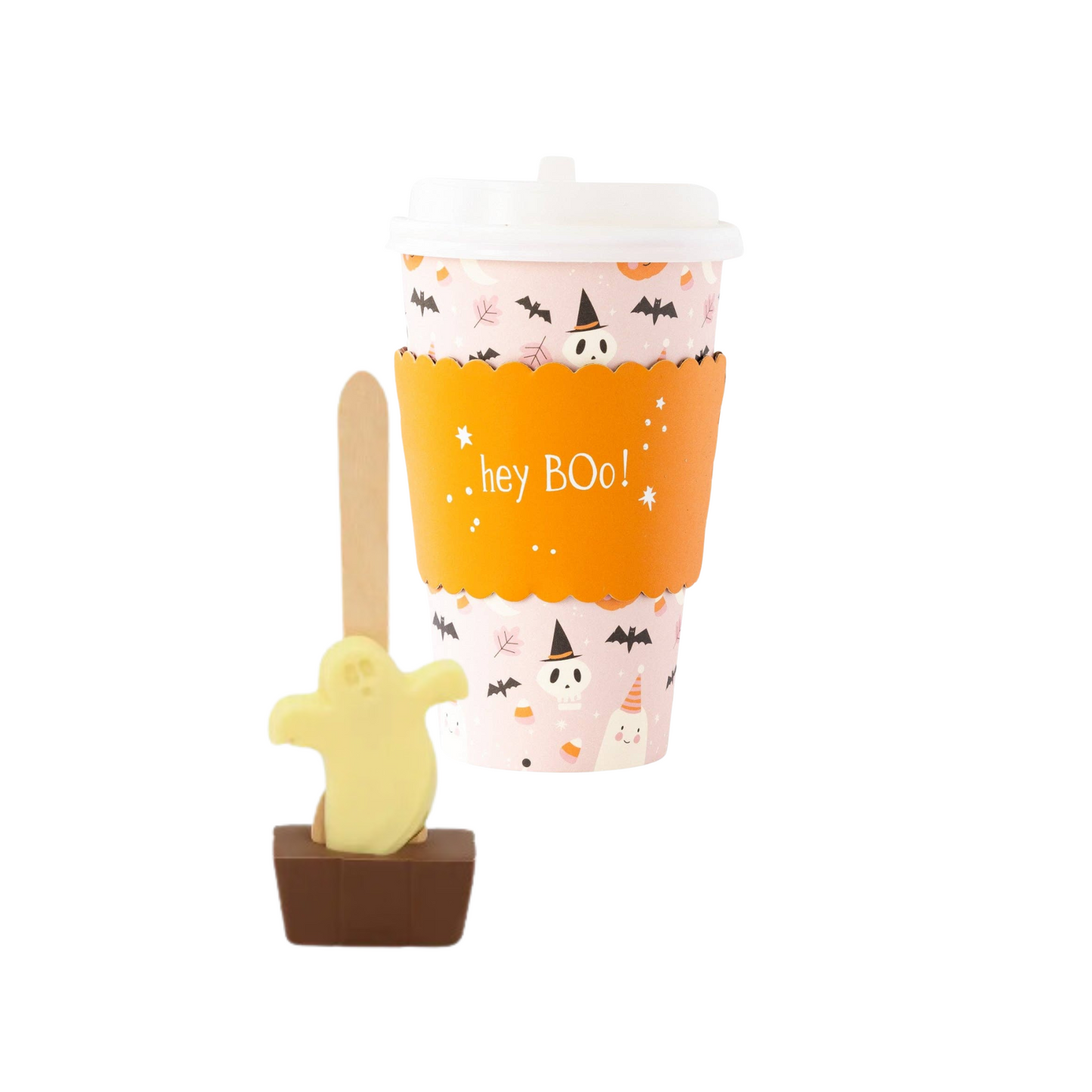 Hey Boo! To Go Halloween Cup with Hot Chocolate Spoon