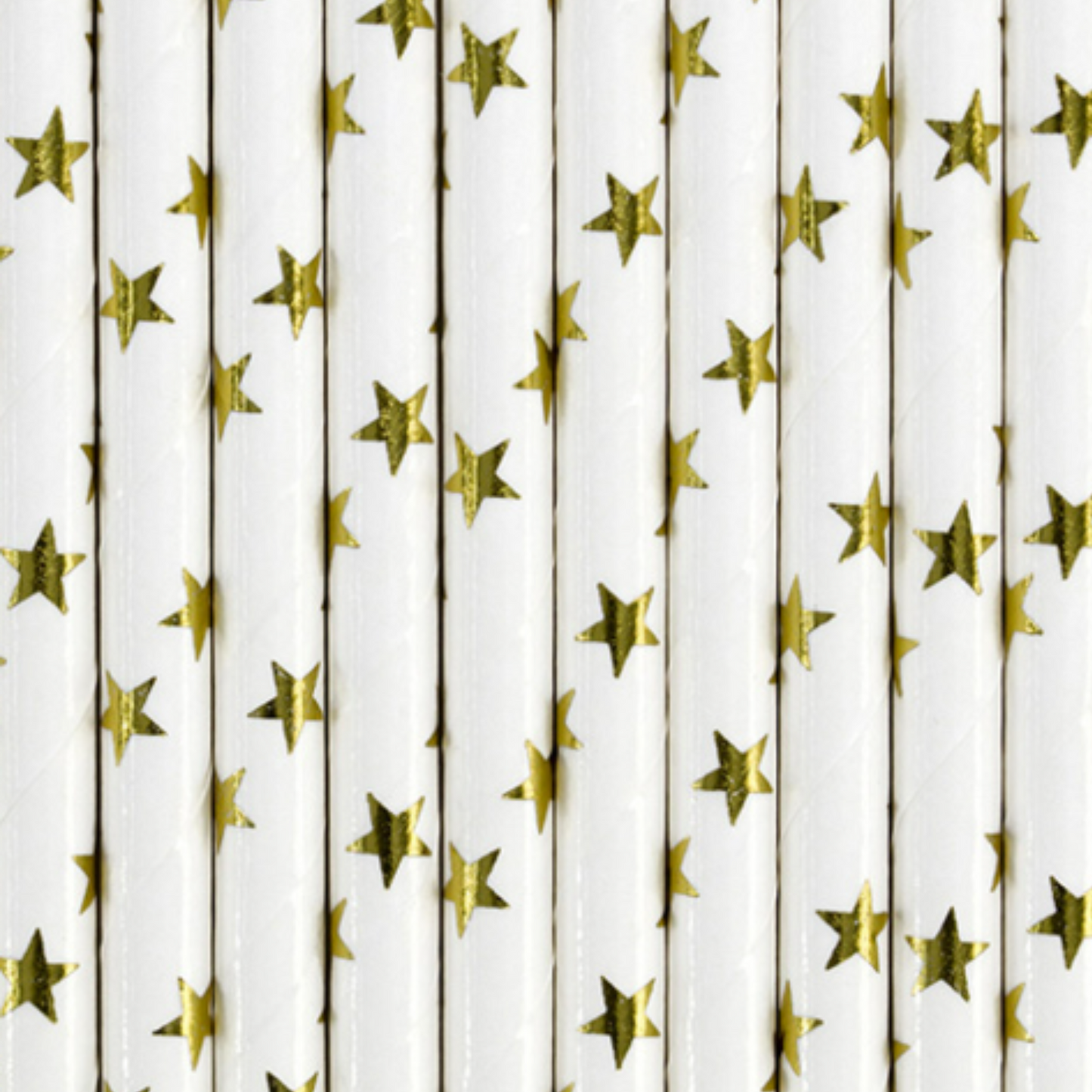 Gold Stars metallic paper straws