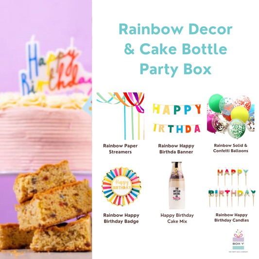 Rainbow Decor and Cake Mix Party In a Box