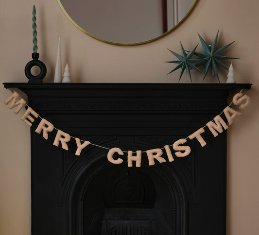 Blush Pink Felt Merry Christmas Bunting