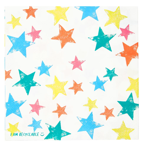 Birthday Brights Rainbow Star Paper Napkins