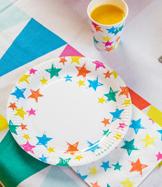 Birthday Brights Rainbow Star Plates