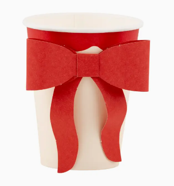 Red and Pink Bow Paper Cups