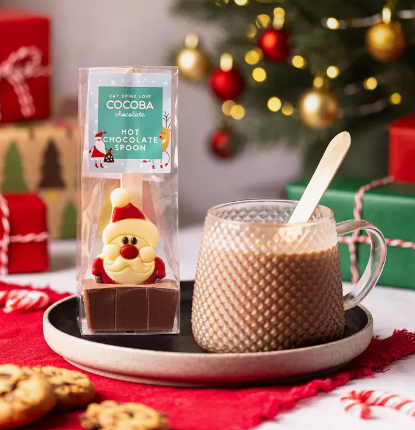 Christmas Santa Milk Chocolate Hot Chocolate Spoon