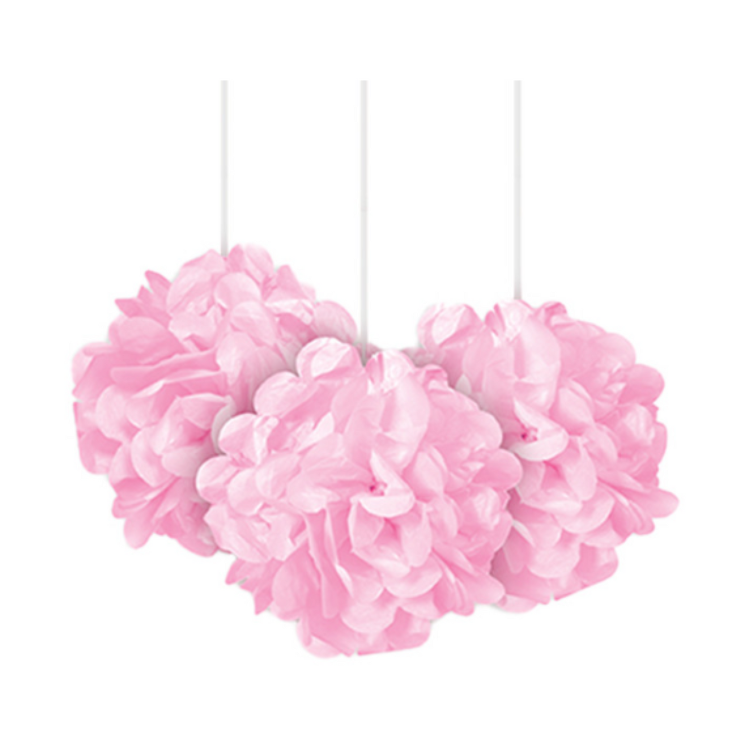 Pink Tissue Paper Decor Puff Balls