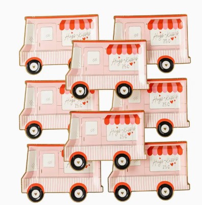 Valentine Truck Shaped Disposable Plate