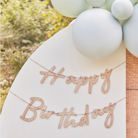 Wooden Happy Birthday Bunting