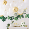 Gold Chrome and White Botanical Balloon Arch