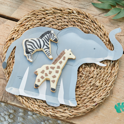 Grey Elephant shape paper party plate 