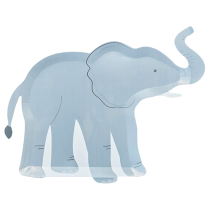 Grey elephant shape paper plate