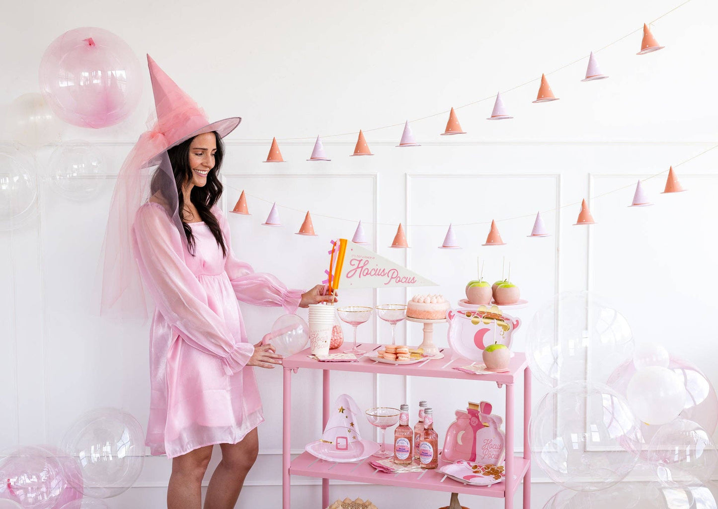 Pink Witch Hat Banner