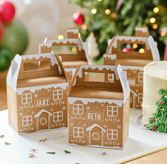 customisable gingerbread house treat box