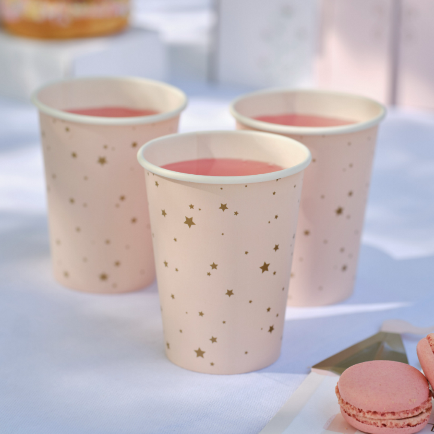 Baby Pink with Gold star Paper cups