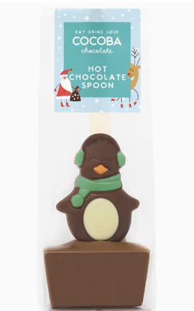 Christmas Penguin Milk Chocolate Hot Chocolate Spoon