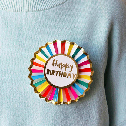 Rainbow Paper Happy Birthday Badge