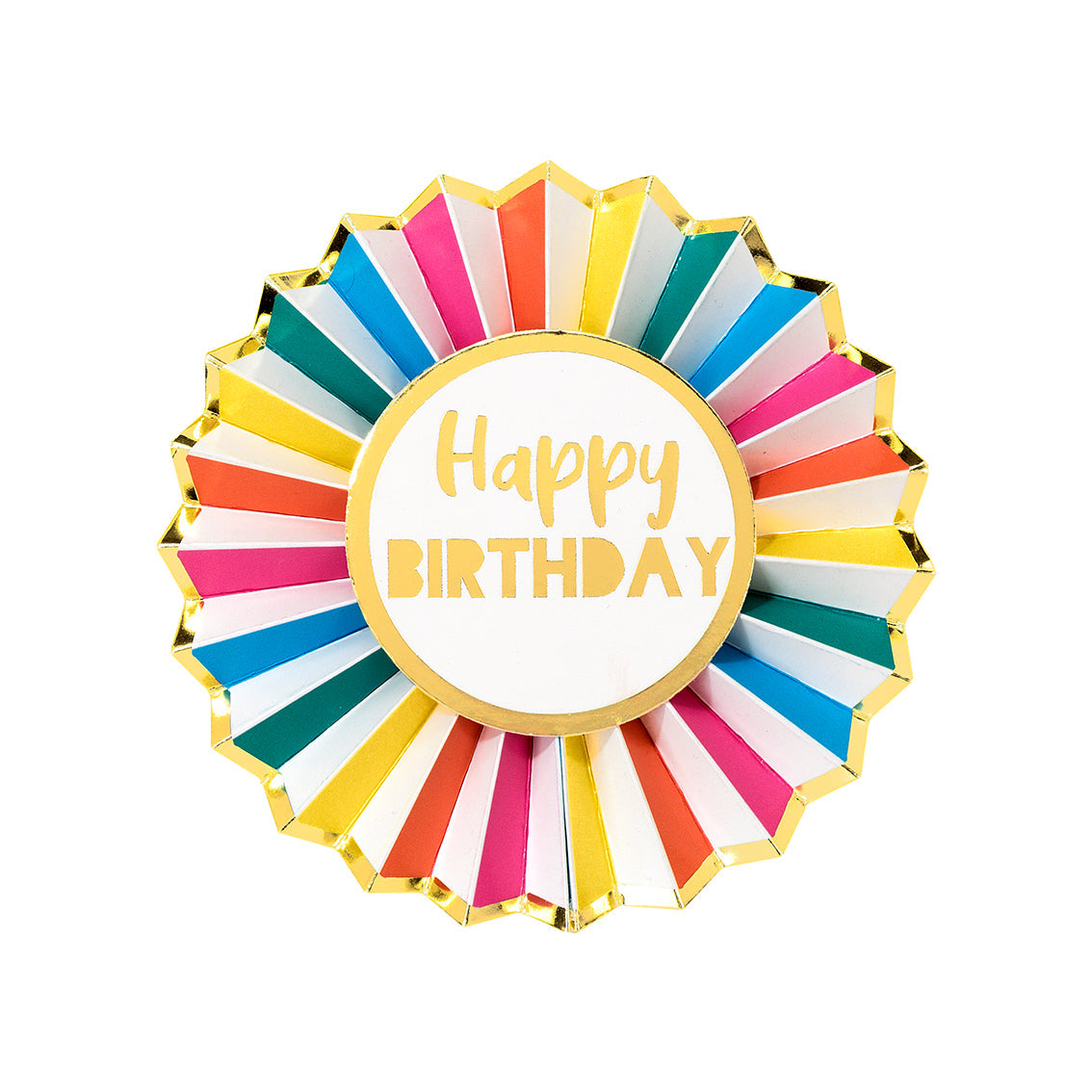 Rainbow Paper Happy Birthday Badge