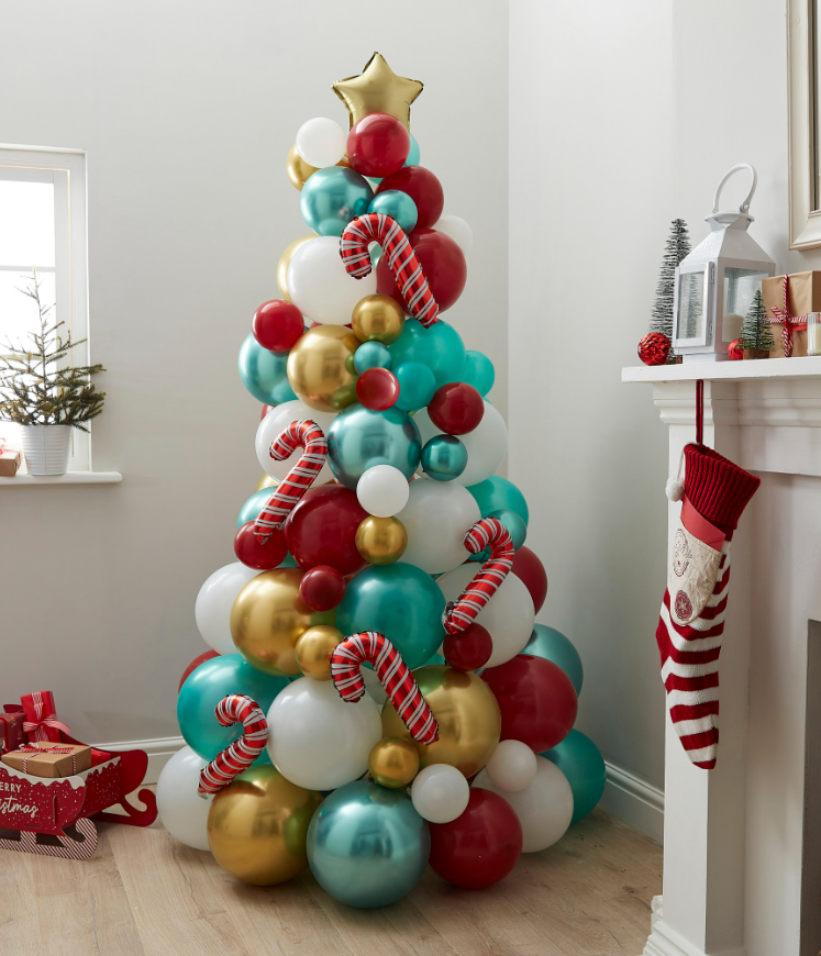 Novelty Candy Cane Balloon Christmas Tree