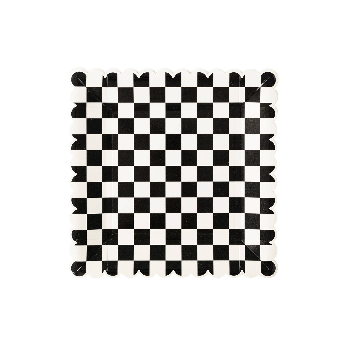 Wednesday Inspired Square Black and White Checkered Paper Plates for any halloween party