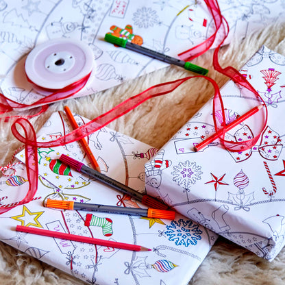 Colour-In Christmas Wrapping Paper