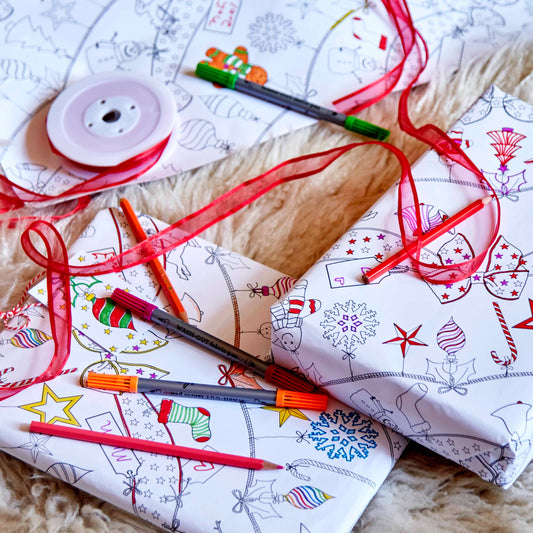 Colour-In Christmas Wrapping Paper