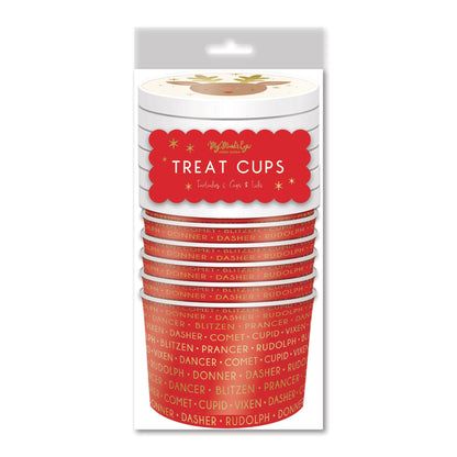 6 pack of take out dear rudolph treat cups