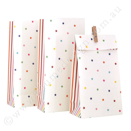 Rainbow Stripe and Stars Treat Bags