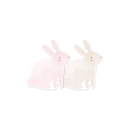 Watercolour, nude and pink pack of 18 bunny shape paper napkin