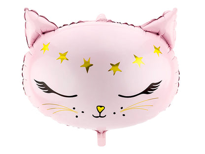 Pink Cat Shaped Foil Balloon (48cm/ 19in)