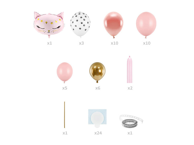 Pink Cat DIY Balloon Bouquet Kit