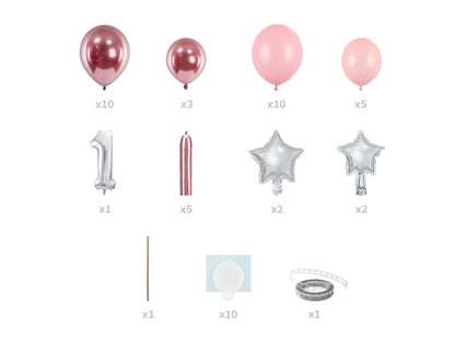 Pink First Birthday Balloon Kit