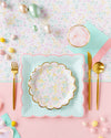 Gingham Pastel Plate Set (Pack of 8)