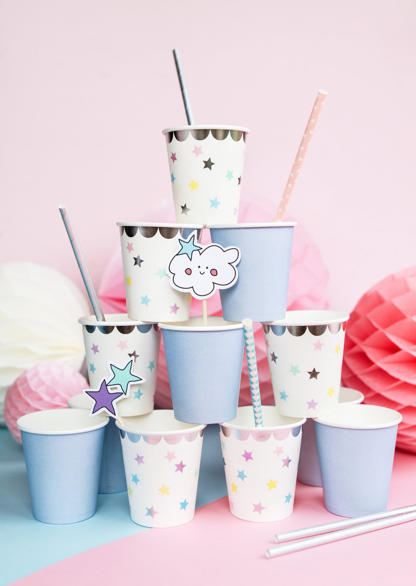 Rainbow Star Paper Cups