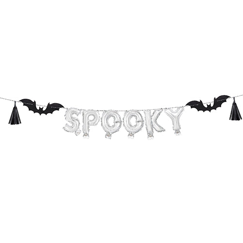 Silver Spooky Air Filled Balloon Banner