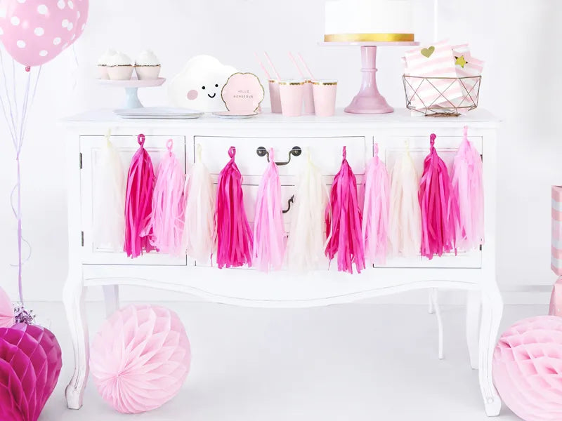 Pink, Cream and Dark Pink DIY Tassel Garland