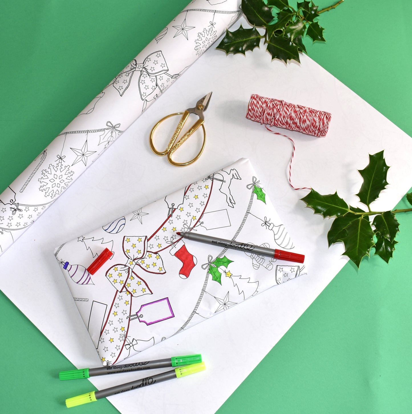 Colour-In Christmas Wrapping Paper