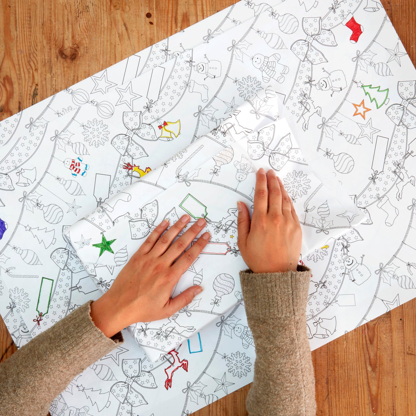 Colour-In Christmas Wrapping Paper