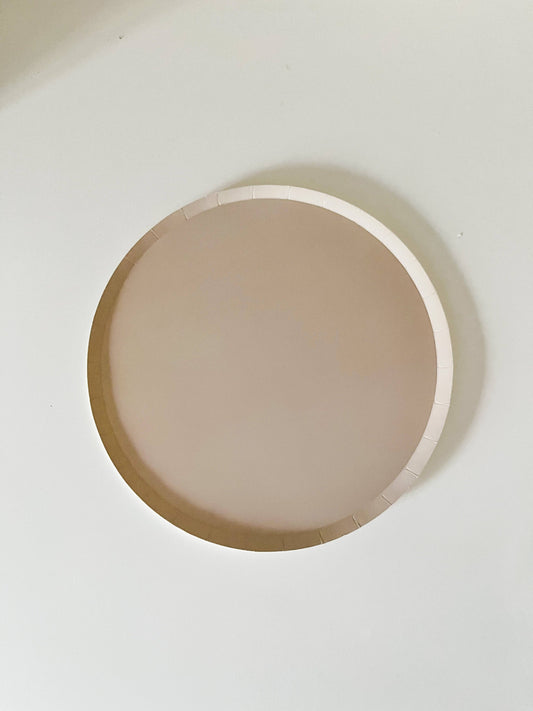 Low rim round shallow classic beige paper plate