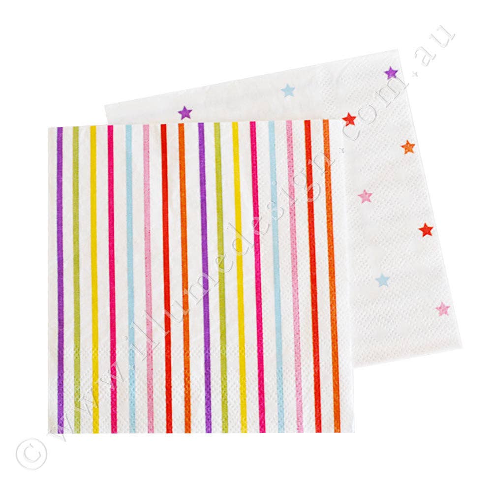 Rainbow Stripe and Stars Napkin