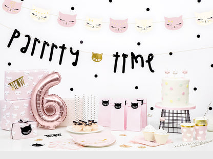 Pink Cat Themed Treat Bags with Stickers