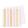 Gold & Pink, Stripe and Spots Cocktail Napkin