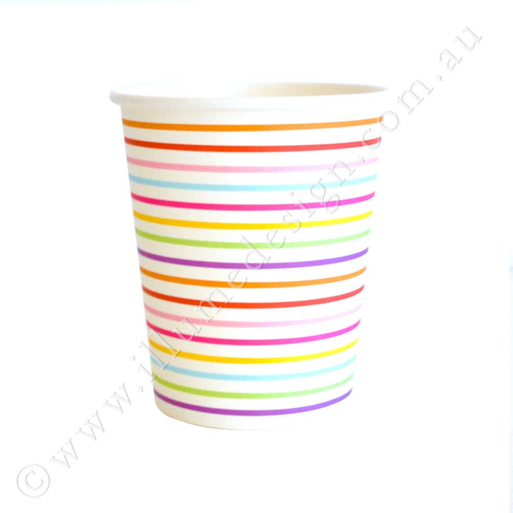 Rainbow Stripe Paper Cups